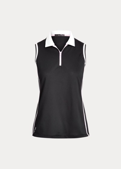 Polos Ralph Lauren Mujer Negros - Quarter-Zip Golf - ZUERV8495